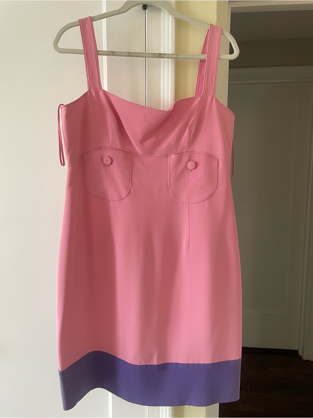 Valentino Hot Pink Dress with Gold Logo Tag